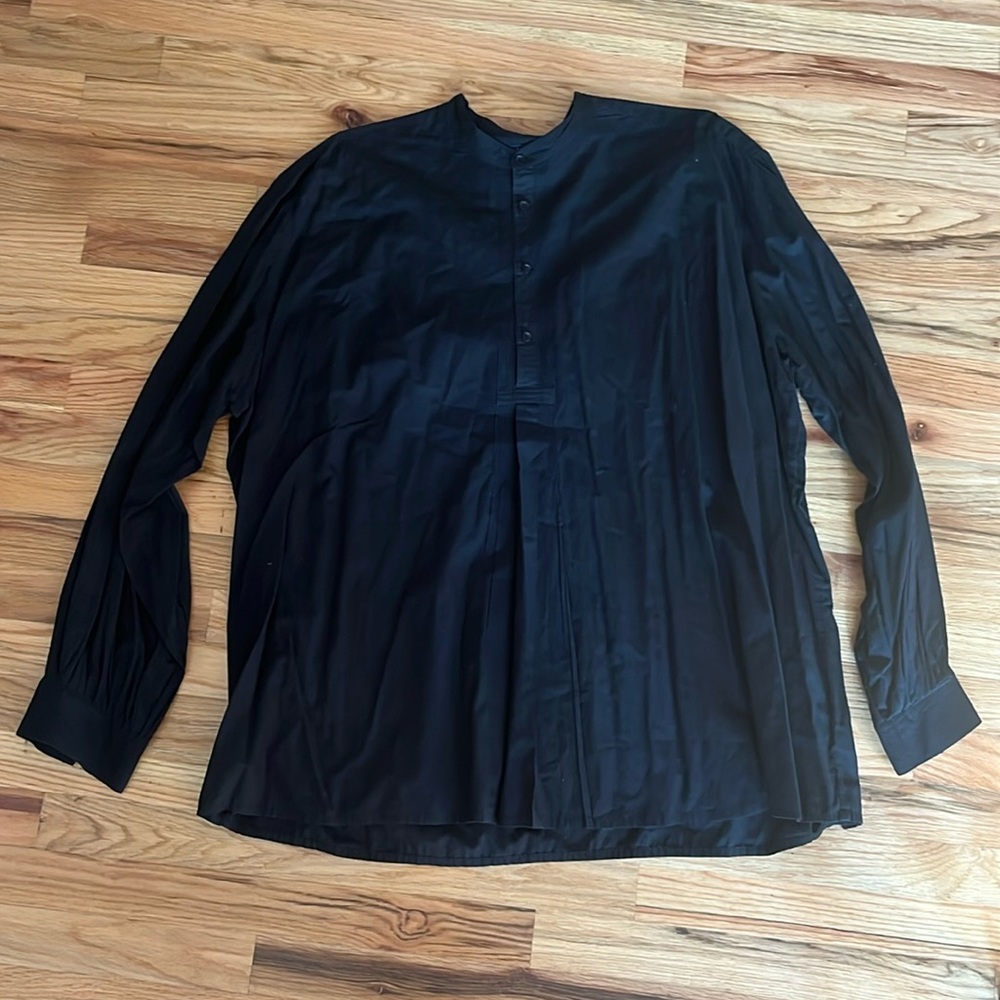 J‎ Peterman Shirt Mens Sz XXL Black Button Long Sleeve Cotton - Picture 2 of 6